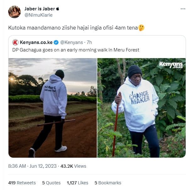 Jaber is jaber nimukiarie kutoka maandamano ziishe hajai ingia ofisi 4am tena ke