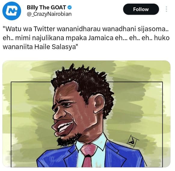 Billy the goat crazynairobian follow 'watu wa twitter wananidharau wanadhani sij