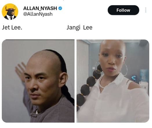 Allan_nyash allannyash follow jet lee. jangi lee