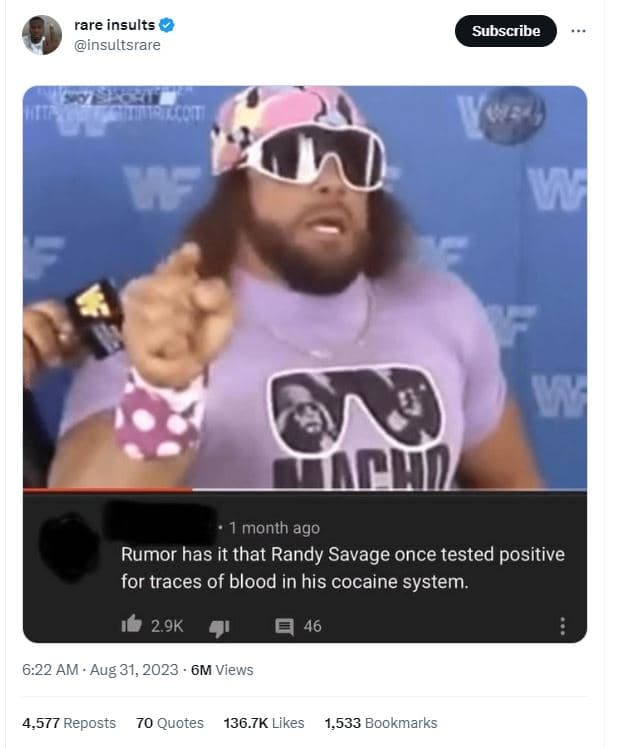 Rare insults insultsrare subscribe ctotn u v month ago rumor has it that randy s