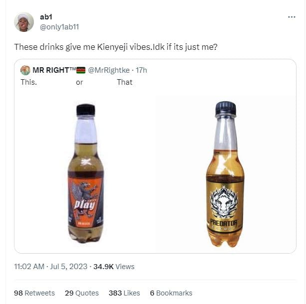 Abl onlylabl1 these drinks give me kienyeji vibes.idk if its just me? mr right t