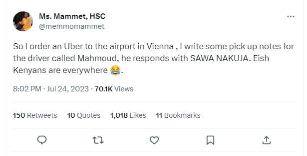 Ms. mammet, hsc memmomammet so order an uber to the airport in vienna write some