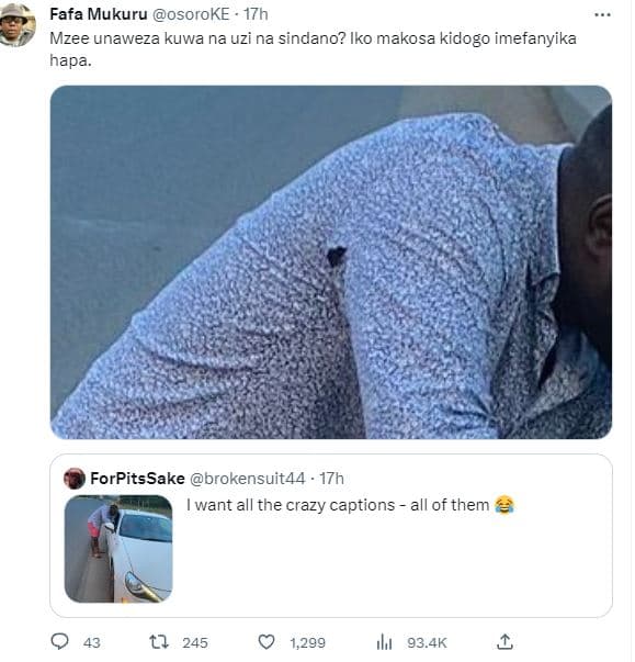 Fafa mukuru osoroke 17h mzee unaweza kuwa na uzi na sindano? iko makosa kidogo i