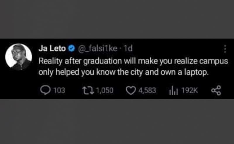 Ja leto _falsiike id reality after graduation will make you realize campus only