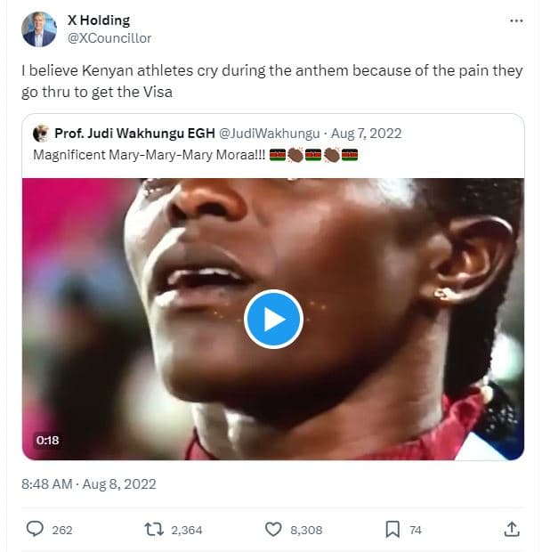 Xholding xcouncillor believe kenyan athletes cry during the anthem because of th