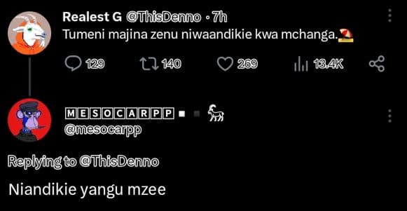 Realest g thisdenno 7h tumeni majina zenu niwaandikie kwa mchanga. 129 l7 140 26