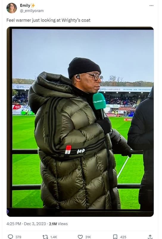 Emily emilyoram feel warmer just looking at wrighty's coat onis 4.25 pm dec 3, 2