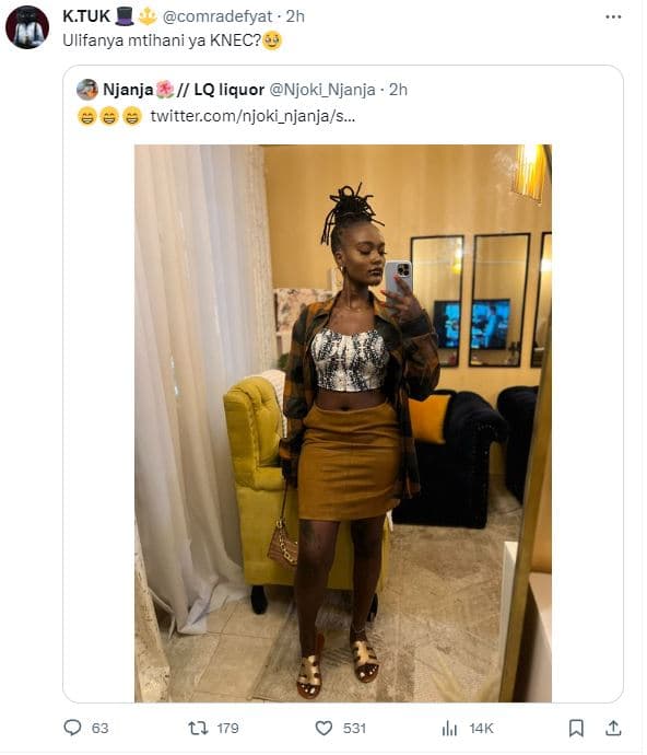 Ktuk comradefyat . 2h ulifanya mtihani ya knec? njanja il lq liquor njoki_njanja