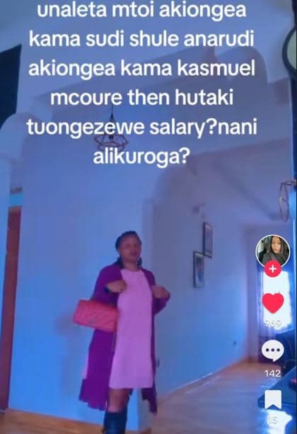 Unaleta mtoi akiongea kama sudi shule anarudi akiongea kama kasmuel mcoure then