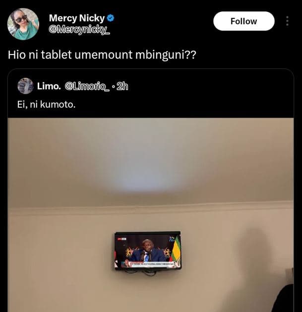 Mercy nicky mercynicky follow hio ni tablet umemount mbinguni?? limo limori_ 2h