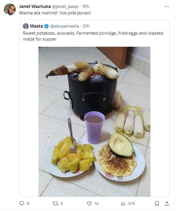 Janet wachuka janet_jaaay 19h wacha ata mahindi iive yote jamani masta abuyamast