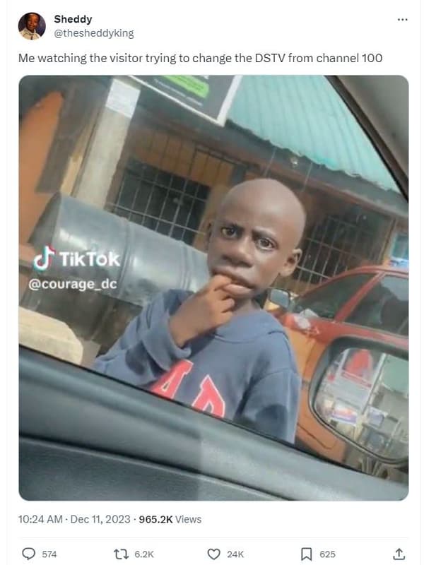 Sheddy thesheddyking me watching the visitor trying to change the dstv from chan