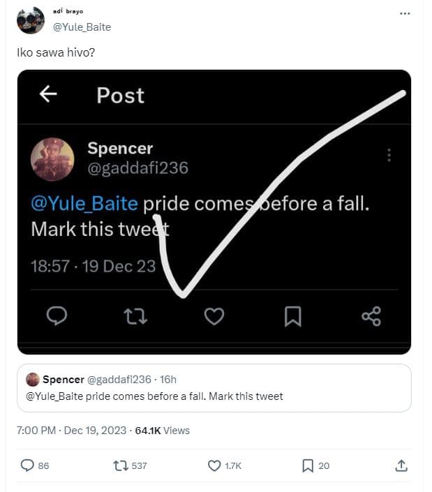 Brayc yule_baite iko sawa hivo? post spencer gaddafi236 yule_baite pride comes b