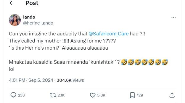 Post lando herine_lando can you imagine the audacity that safaricom_care had ?!!