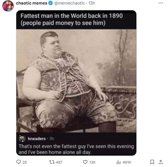Chaotic memes memechaotic 13h fattest man in the world back in people paid money