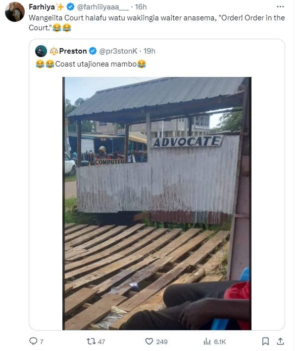 Farhiya farhiiiyaaa 16h wangeiita court halafu watu wakiingia waiter anasema ord