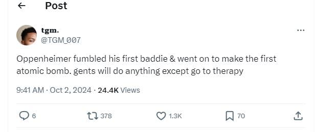 Post tgm tgm_007 oppenheimer fumbled his first baddie went on to make the first