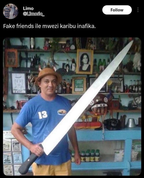 Limo lfmori follow fake friends ile mwezi karibu inafika. 13