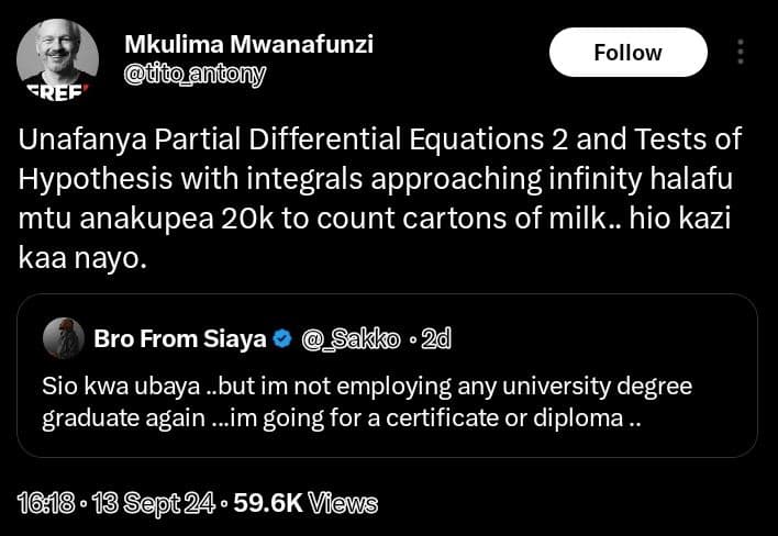 Mkulima mwanafunzi tuo_anicony follow 'ref unafanya partial differential equatio