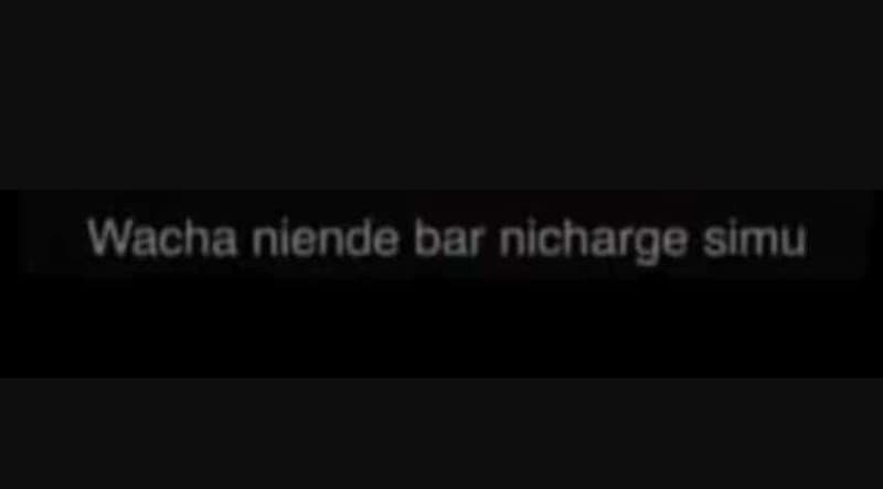 Wacha niende bar nicharge simu