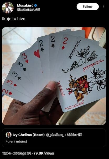 Musakuru usaikuab follow ikuje tu hivo 2 2 2 3 4 n 4 g 30 ela ivy chelimo boset