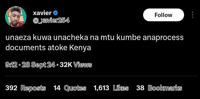Xavier xavier254 follow unaeza kuwa unacheka na mtu kumbe anaprocess documents a