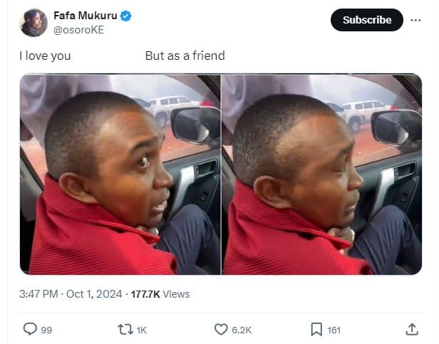 Fafa mukuru osoroke subscribe love you but as a friend 3,47 pm oct 1, 177.7k vie