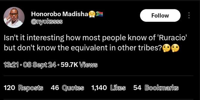 Honorobo madisha kssss follow isn'tit interesting how most people know of 'rurac