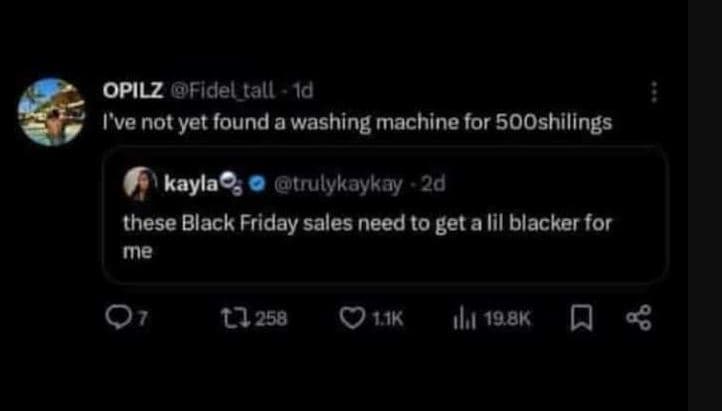 Opilz fideltall id tve not yet found a washing machine for 5ooshilings kayla tru