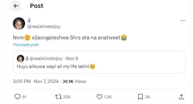Post realkimetojoy nvm sijaongeleshwa shrs ata na anatweet translate post ' real