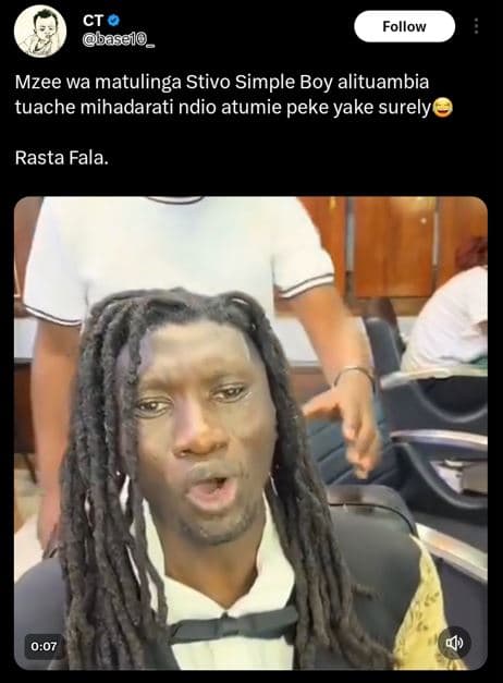 Ct basei follow mzee wa matulinga stivo simple boy alituambia tuache mihadarati