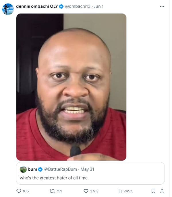 Dennis ombachi oly ombachil3 jun bum battlerapbum . may 31 whos the greatest hat