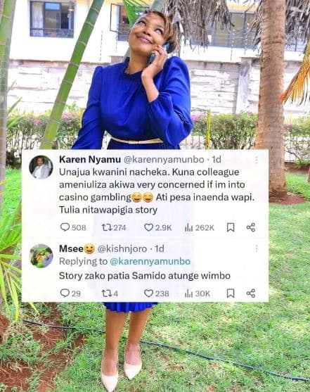 Karen nyamu karennyamunbo unajua kwanini nacheka. kuna colleague ameniuliza akiw