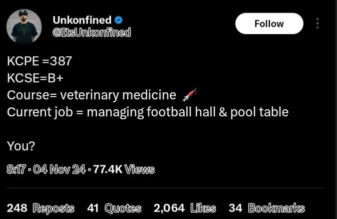 Unkonfined isunkonfined follow kcpe 387 kcseb course veterinary medicine current