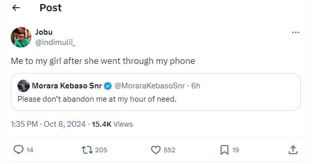 Post jobu indimulii me to my girl after she went through my phone morara kebaso