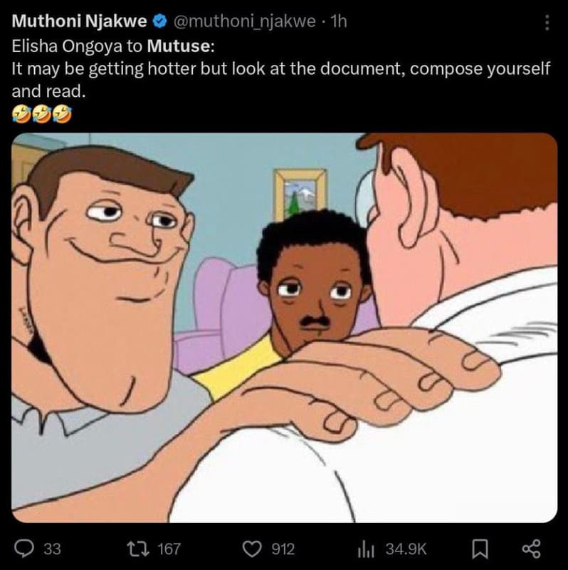 Muthoni njakwe muthoni_njakwe ih elisha ongoya to mutuse it may be getting hotte