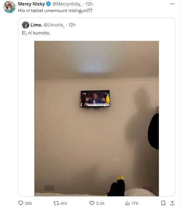 Mercy nicky mercynicky_ 12h hio ni tablet umemount mbinguni?? limo. limorio 12h