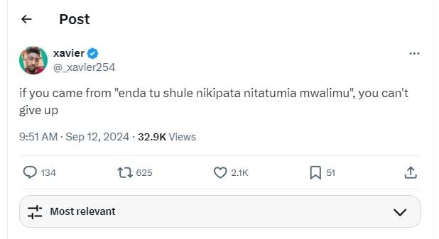 Post xavier _xavier254 if you came from enda tu shule nikipata nitatumia mwalimu