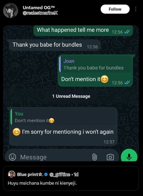 Untamed ogtm calosquatnex follow what happened tell me more 12.56 thank you babe