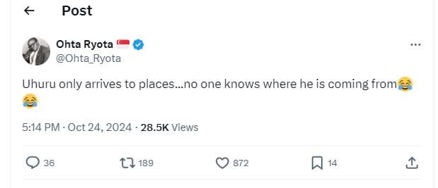 Post ohta ryota ohta_ryota uhuru only arrives to places.no one knows where he is