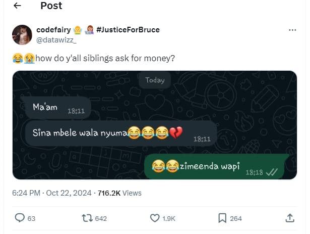 Post codefairy atawizz justiceforbruce how do y'all siblings ask for money? toda