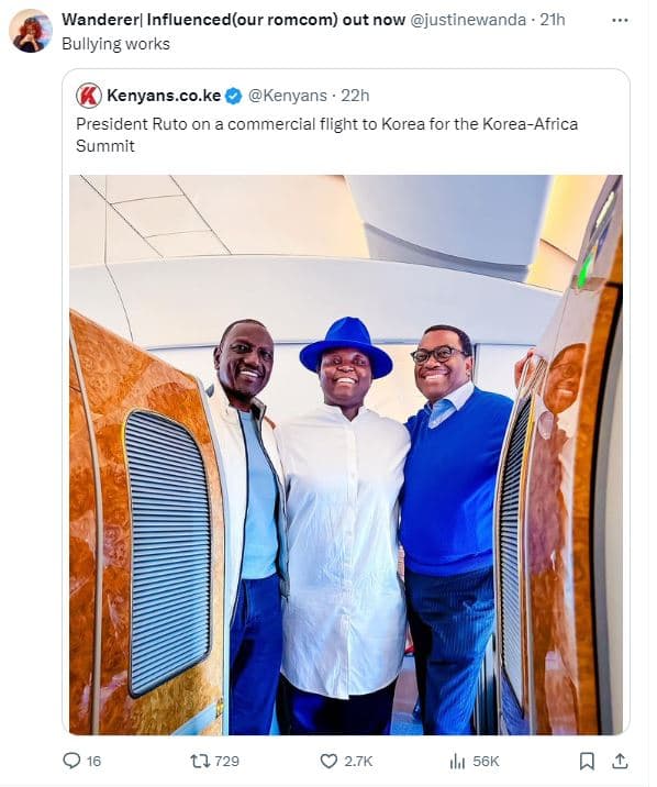 Wandererl influencedour romcom out now justinewanda ' 21h bullying works kenyans