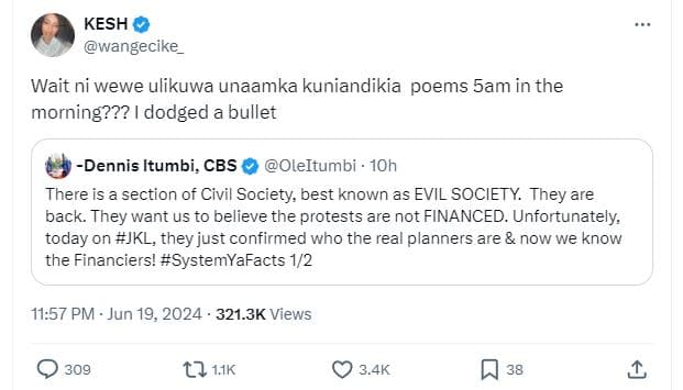 Kesh wangecike wait ni wewe ulikuwa unaamka kuniandikia poems 5am in the morning