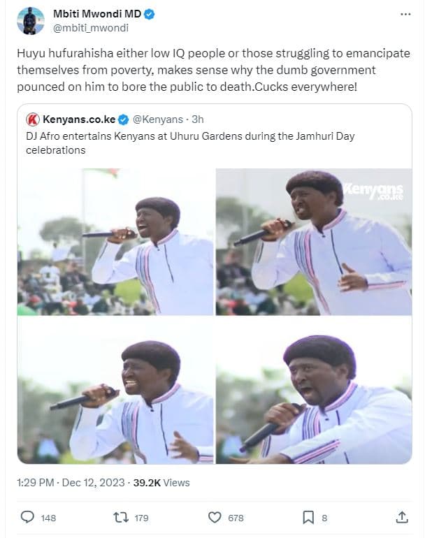 Mbiti mwondi md mbiti_mwondi huyu hufurahisha either low iq people or those stru