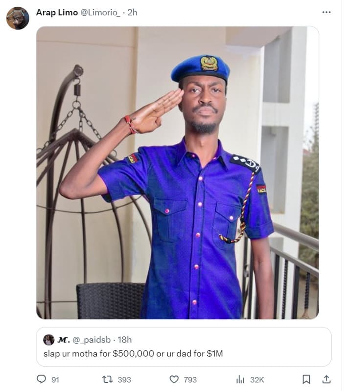 Arap limo limorio 2h m. _paidsb 18h slap ur motha for 500,000 or ur dad for sim