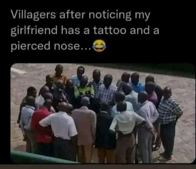 Villagers after noticing my girlfriend has a tattoo and a pierced nose.