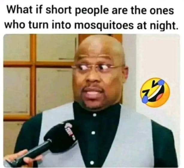What if short people are the ones who turn into mosquitoes at night.