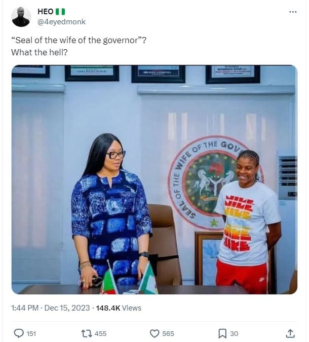 Heo d 4eyedmonk seal of the wife of the governor? what the hell? of the gov 6 6