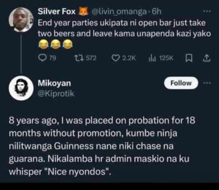 Silver fox livin_omanga . 6h end year parties ukipata ni open bar just take two