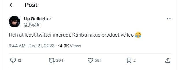 Post lip gallagher _kig3n heh at least twitter imerudi. karibu nikue productive